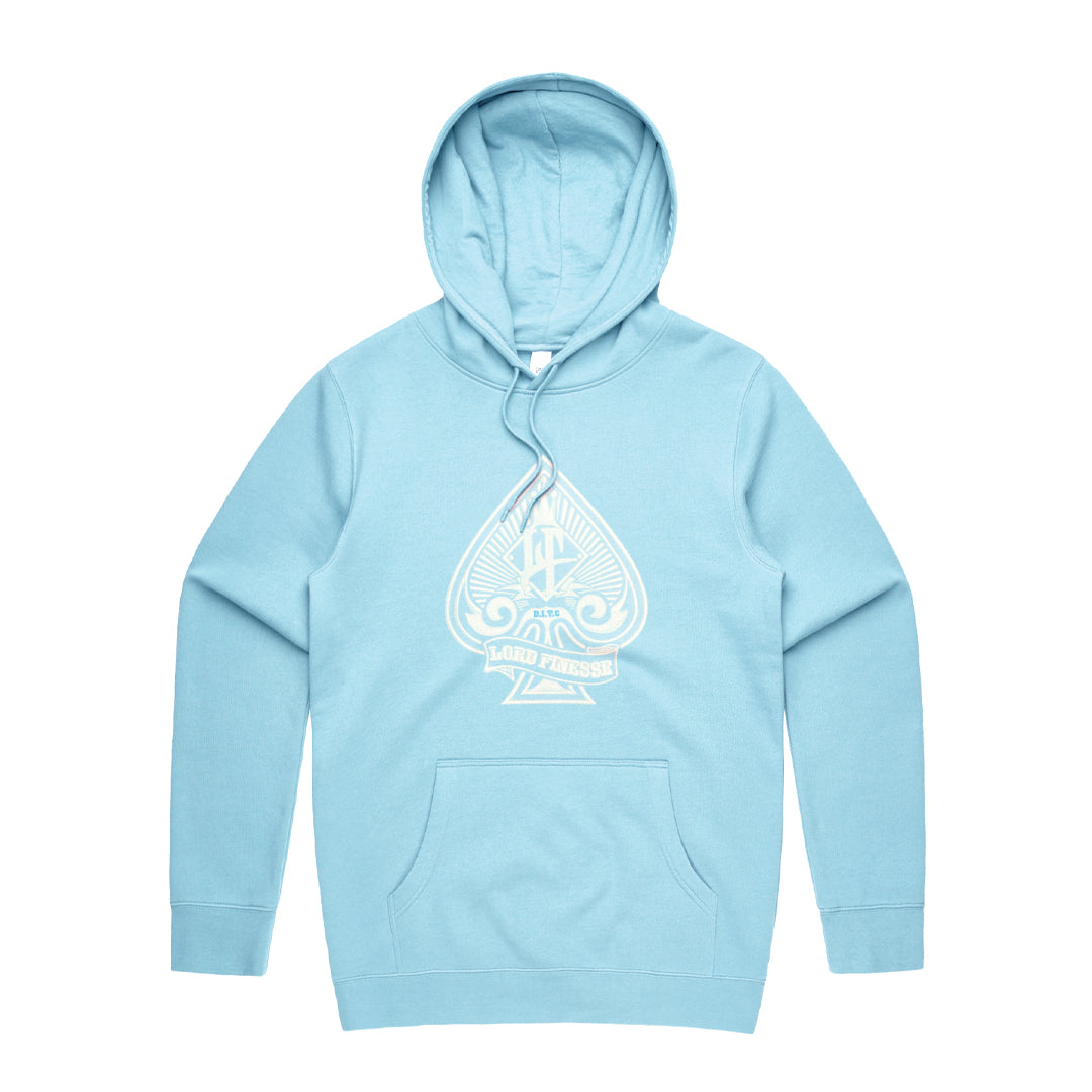 Lord Finesse Spade Logo (Light Blue w/ White Stitching Embroidered Hoodie)