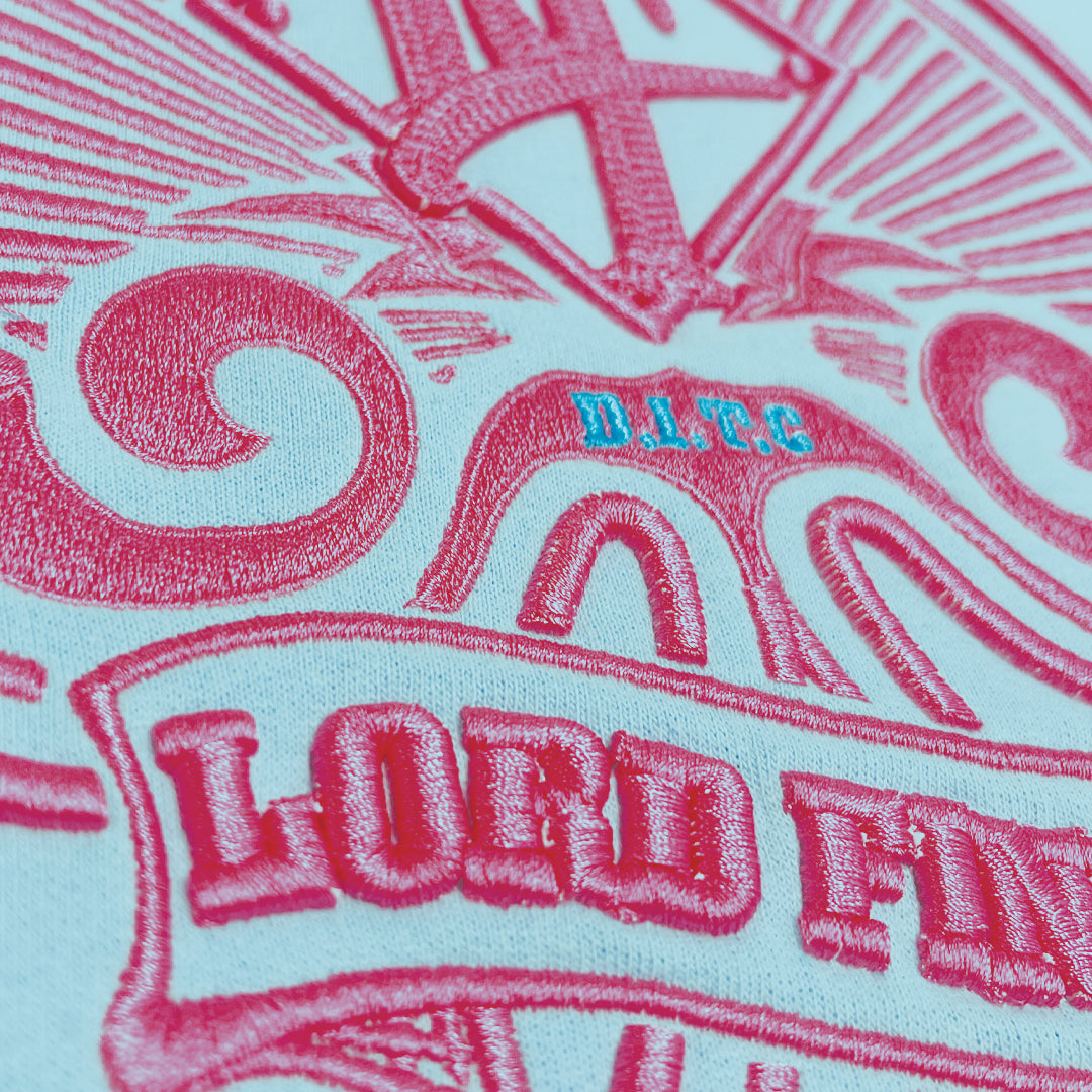 Lord Finesse Spade Logo (Light Blue with Pink Stitching Embroidered Hoodie)
